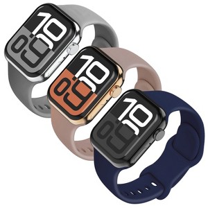 Vena 3 Pack For Apple Watch Band Series 10 42mm, Apple Watch Band Series 7 41mm Band Series 9 Series 8, Silicone Sport Strap For iWatch 40mm - 1 of 4