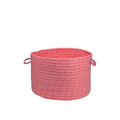 Colonial Mills Solid Fabric Basket - Coral 14"x14"x10"  70% Polyester/30% Cotton Round