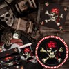 Hachikiko Pirate Party Supplies,Pirate Themed Party Decorations Skull Corssbone Pirate Birthday Party Tableware Set, Paper Plates Napkins Cups Cutlery - 3 of 4