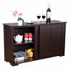 Tangkula Wood Buffet Cupboard Kitchen Storage Cabinet Sideboard w/ Sliding Door - 3 of 4