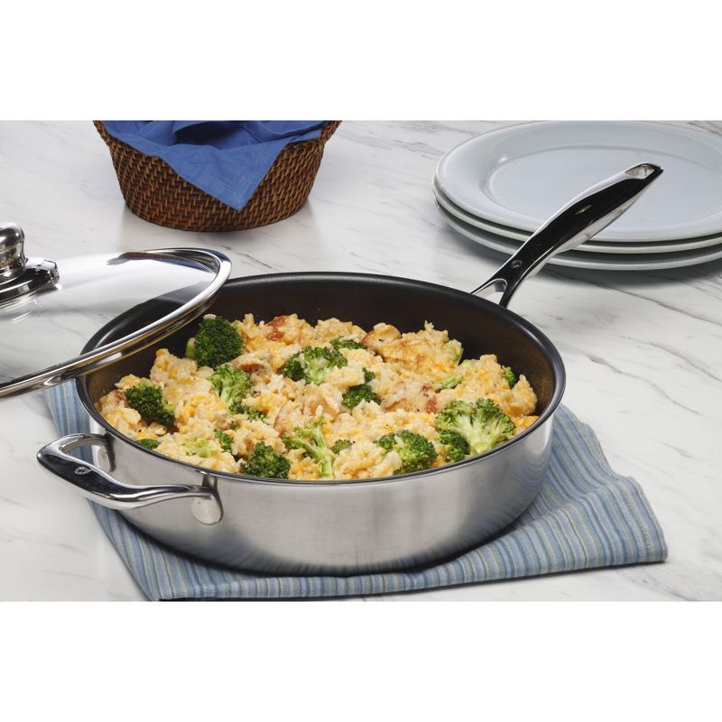 Swiss Diamond Nonstick Clad Induction Saute Pan with Tempered Glass Lid, 2 of 4