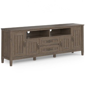 Rowan 72" TV Stand for TVs up to 80" Smoky Brown - Wyndenhall: Contemporary Media Console with Drawers - 1 of 4