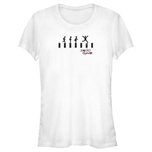 Juniors Womens Squid Game Stick Figures T-shirt - White - Large : Target