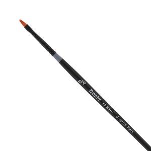 Creative Mark Beste Golden Taklon Filbert #6 Artist Brush, Professional Watercolor Brushes, For Acrylic Painting, Short Handle, Sharp Edges, Hand-Tied - 1 of 4