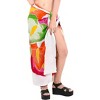 LA LEELA Women's Wrap Swimwear Cover up Sarong Wraps One Size White Leaves - 2 of 4
