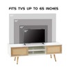 Rattan TV Cabinet with Adjustable Shelf and Solid Wood Legs for Living Room Home Decoration - 4 of 4