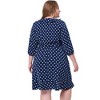 Agnes Orinda Women's Plus Size Polka Dots Elegant  3/4 Sleeve Ruffle Dress - image 4 of 4