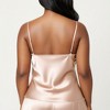 Anna-Kaci Lounge Women's 2-Piece Satin Cami and Shorts Set with Draped Neckline Silky Fabric and Lightweight Relaxed Fit - 4 of 4