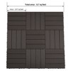 Gulches 9 PCS Heavy-Duty Recyclable Wood-Plastic Interlocking Deck Tiles, 11.8"x11.8"x0.98" 4-Slat, Coffee, Waterproof Indoor/Outdoor Flooring - 3 of 4