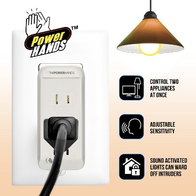 Digital Energy® 2-AC Outlet Power Hands Polarized Clapping Wall Tap, DSS5-1047 in White