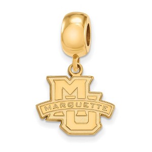 Black Bow Jewelry 14k Yellow Gold Plated Sterling Silver Marquette Golden Eagles NCAA Bead Charm - 1 of 3
