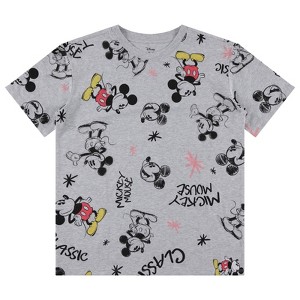 Ladies Mickey Mouse Fashion Shirt - Disney Mickey Mouse Allover Print Tee - Mickey Mouse Tee - 1 of 4
