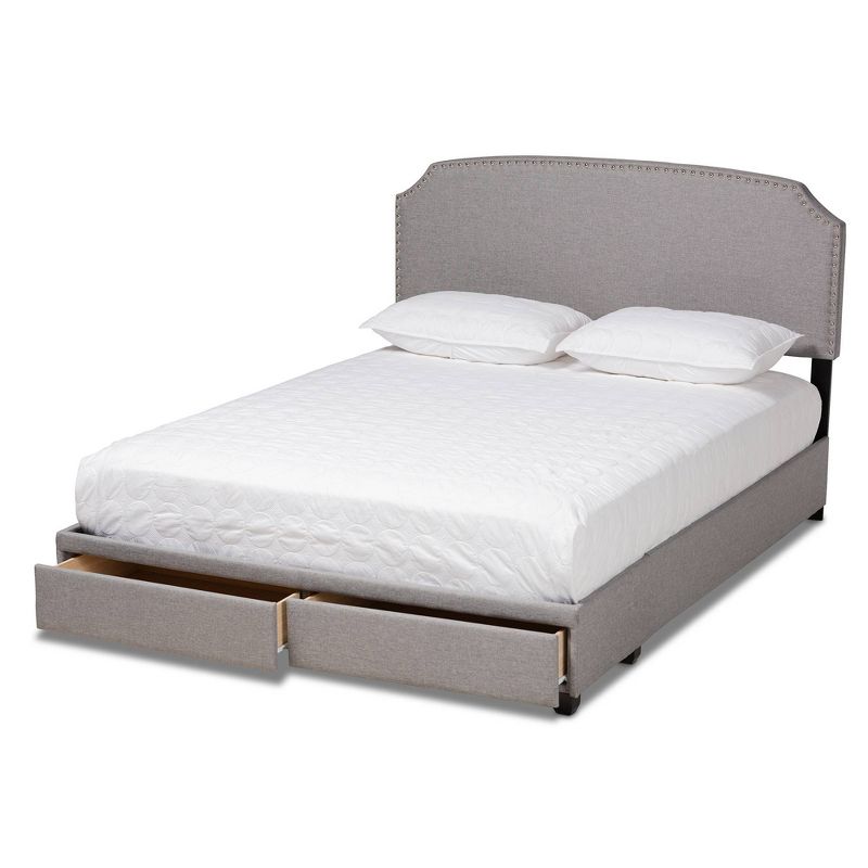 2 Larese Fabric Upholstered Drawer Platform Storage Bed - Baxton Studio, 3 of 14