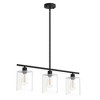 DORESshop Modern 3-Light Kitchen Island Pendant Light, Clear Glass Shade, Adjustable Hanging Rods, Matte Black Metal, KD Version, E26 Sockets, 110V - 4 of 4