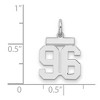 Black Bow Jewelry Sterling Silver, Athletic Collection, Small Polished Number 96 Pendant - 2 of 3