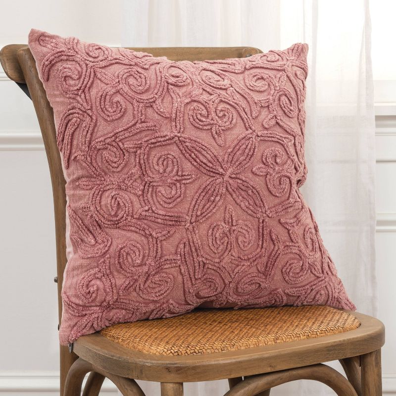 20"x20" Oversize Swirls Polyester Filled Square Throw Pillow - Rizzy Home, 6 of 8