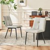 YOUNIKE Modern Dining Room Chairs Set of 2 Leather Upholstered Kitchen Chairs Comfy Side Makeup Vanity Chair Seat 19.69"Wx16.54"Dx18.9"H - 2 of 4