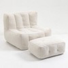 CAVINAS Fluffy Bean Bag Chair, Lazy Sofa Chair with Memory Foam and Ottoman, for Living Room, Bedroom, Apartment, White - 4 of 4