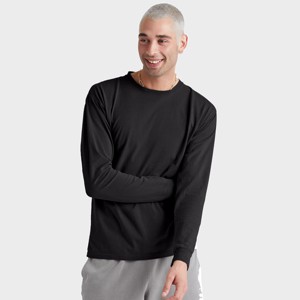 Hanes Unisex Garment Dyed Long Sleeve Cotton T-Shirt - 1 of 4