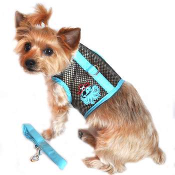 Doggie Design Cool Mesh Dog Harness Under the Sea Collection-Pirate Octopus Blue and Black