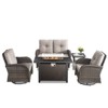 Buenhomino 5 Pieces Patio Furniture Set with Propane Fire Pit Table, Deep Seating Swivel Rocker Glider Chairs with Table Patio Conversation Set - 4 of 4
