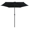 vidaXL Outdoor Parasol with Aluminum Pole 106.3 in.x96.9 in. Black - 3 of 4