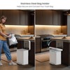 Home Zone Living 13 Gallon Stainless Steel Kitchen Trash Can with Soft Close Lid and Collared Rim, White - 3 of 4