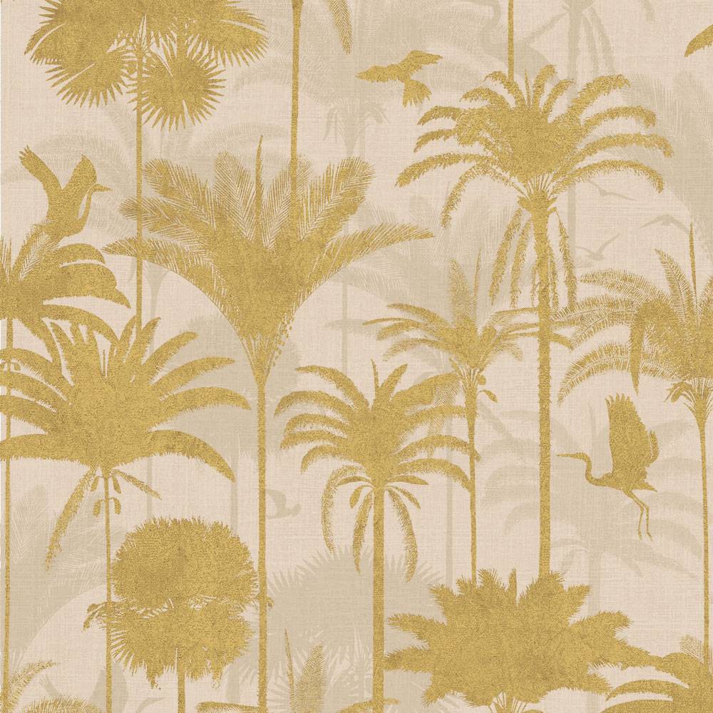 Photos - Wallpaper Tempaper & Co.® Royal Palm Removable Peel and Stick , Gold Palms,