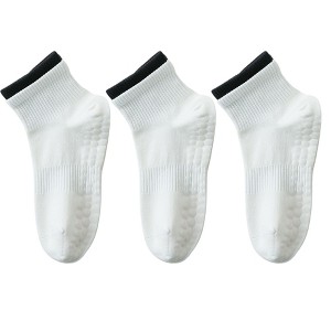Anna-Kaci Women's 3-Pair Set Short Ankle Grip Socks with Ribbed Cuffs Cushioned Soles and Anti-Slip Bottom for Walking or Yoga - 1 of 4