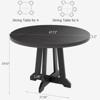 47" Round Pedestal Dining Table for 4 - Sturdy Wood w/ Sturdy Base, 4-Piece Tabletop for Kitchen/Dining/Living Room - 2 of 4