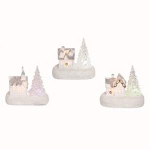 Transpac Resin Light Up Figurine w/Tree Set of 3 Christmas Home Decorations - 1 of 1