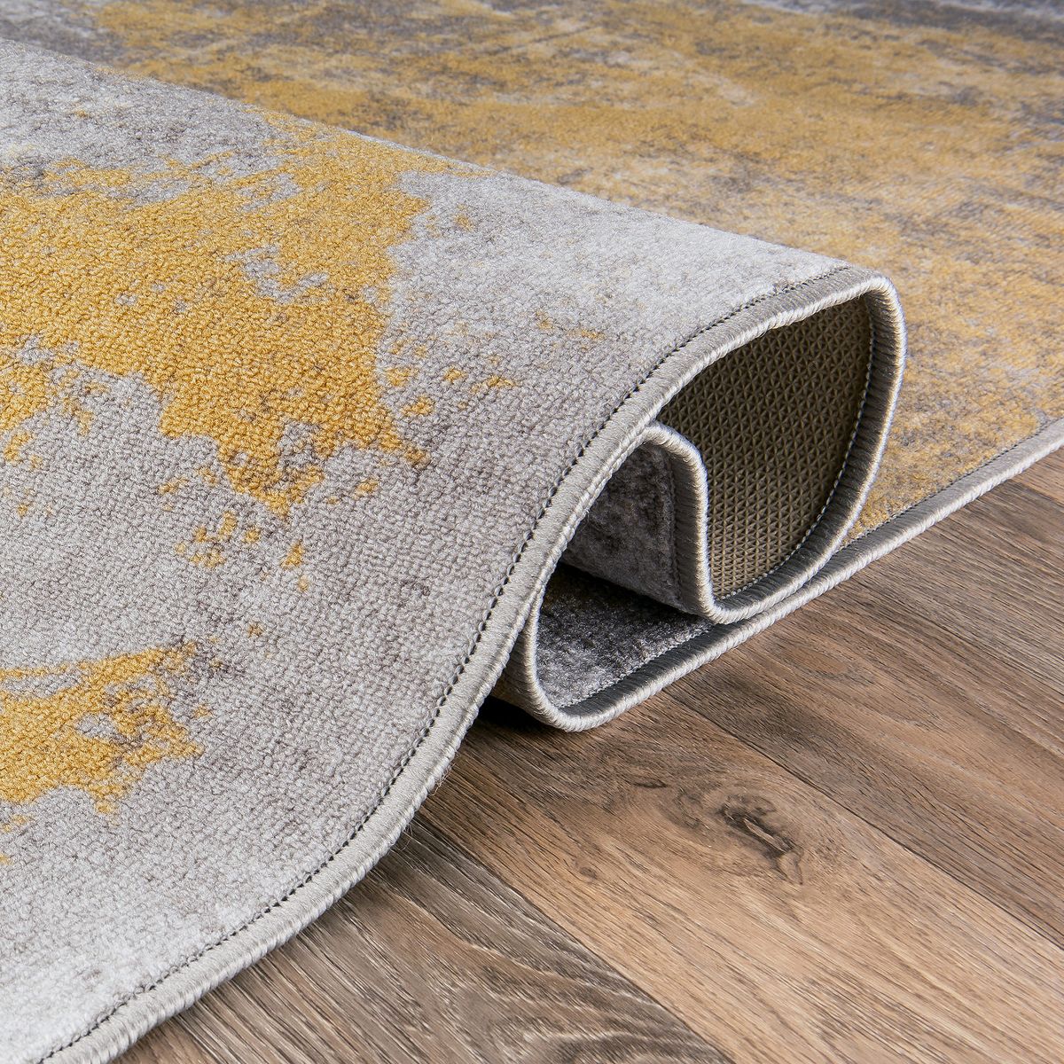 World Rug Gallery Contemporary Distressed Abstract Non Slip Area Rug: Stain & Fade-Resistant, Low Loop Pile - thumbnail 5