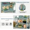 Whisen Large Rustic Farmhouse Wooden Potting Bench Table, Patio Workstation with Storage Shelves and Side Hook - 3 of 4