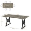 70.8 Inch Dining Table 4-6 Person, Kitchen Table with Heavy Duty Metal Legs, Farmhouse Dining Room Table for Kitchen, Living Room - 2 of 4