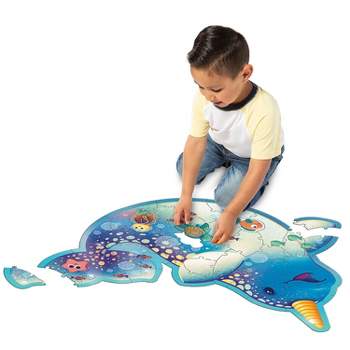 Peaceable Kingdom Narwhal Floor Puzzle for Kids Ages 3 & Up