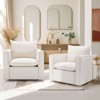 34 Wide Swivel Accent Chair, Upholstered Armchair with Plump Back Pillow for Living Room, Bedroom, Reading Corner, or Lounge Area - Beige - 2 of 4