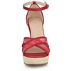Allegra K Women's Ankle Strap Espadrille Wedge Heel Sandals - 2 of 4