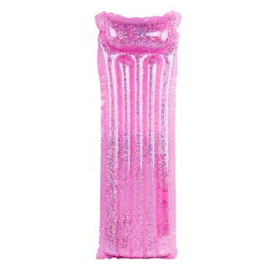 Northlight 67" Inflatable Pink Glitter Swimming Pool Lounge