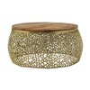 Christopher Knight Home Kinsley Modern Aluminum and Mango Wood Handcrafted Round Coffee Table Gold - 4 of 4