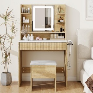 mini dressing table Makeup Vanity Desk With Mirror And Lights, 31.4