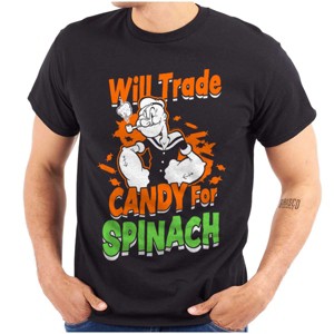 Halloween Popeye Candy For Spinach Graphic T Shirt Men or Women Brisco Brands - 1 of 4