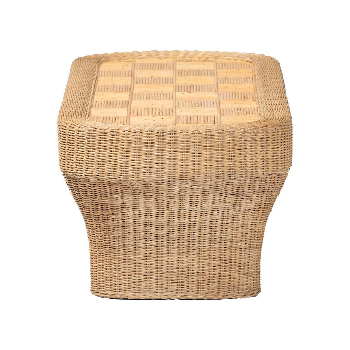 bali & pari 40.2" Irregular Canika Natural Rattan Coffee Table with Handwoven Wicker Brown - thumbnail 3