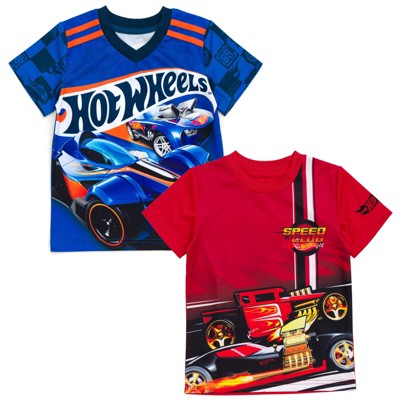 Hot Wheels Toddler Boys 3 Pack Graphic T-shirts Gray/black/red 4t