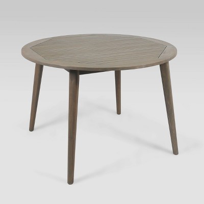 Stamford Round Acacia Wood Dining Table - Gray - Christopher Knight Home