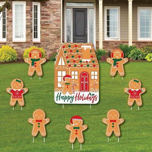 Big Dot Of Happiness Gingerbread Christmas Yard Sign And Outdoor Lawn Decorations Gingerbread Man Holiday Party Yard Signs Set Of 8 Target