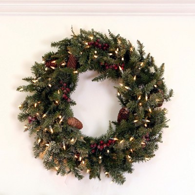 Vickerman 30" Prelit Slightly Frosted Edina Fir Artificial Christmas Wreath - Clear Lights