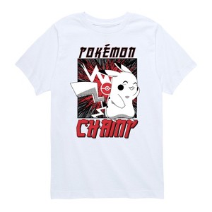 Boys' - Pokémon - Champ Pikachu Shy Short Sleeve Graphic T-Shirt - 1 of 4