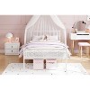 Twin Size Metal Bed Frame with Headboard and Footboard, Metal Platform Bed Frame Steel Slats Support, No Box Spring Needed, Easy Assembly, White - 3 of 4
