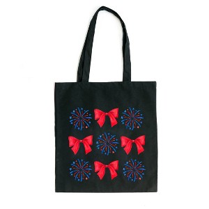 City Creek Prints Coquette Firework Chart Canvas Tote Bag - 15x16 - Black - 1 of 2