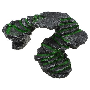 Unique Bargains Resin Tortoise Rock Turtle Basking Platform 8.3"x6.5"x3.6" Gray Green 1 Pc - 1 of 4